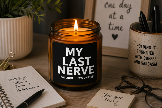 My Last Nerve funny personalised candle sticker